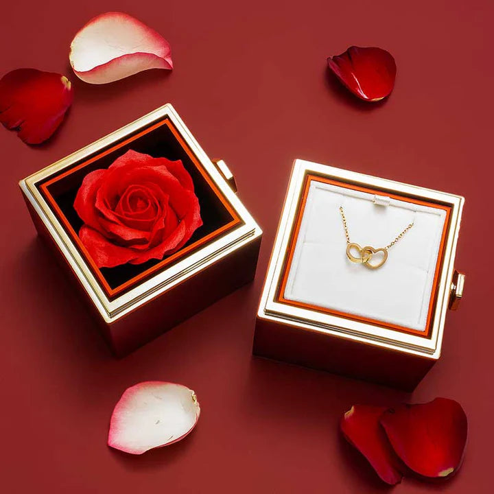 Coffret Rose Éternelle avec Collier Gravé - Pour toi