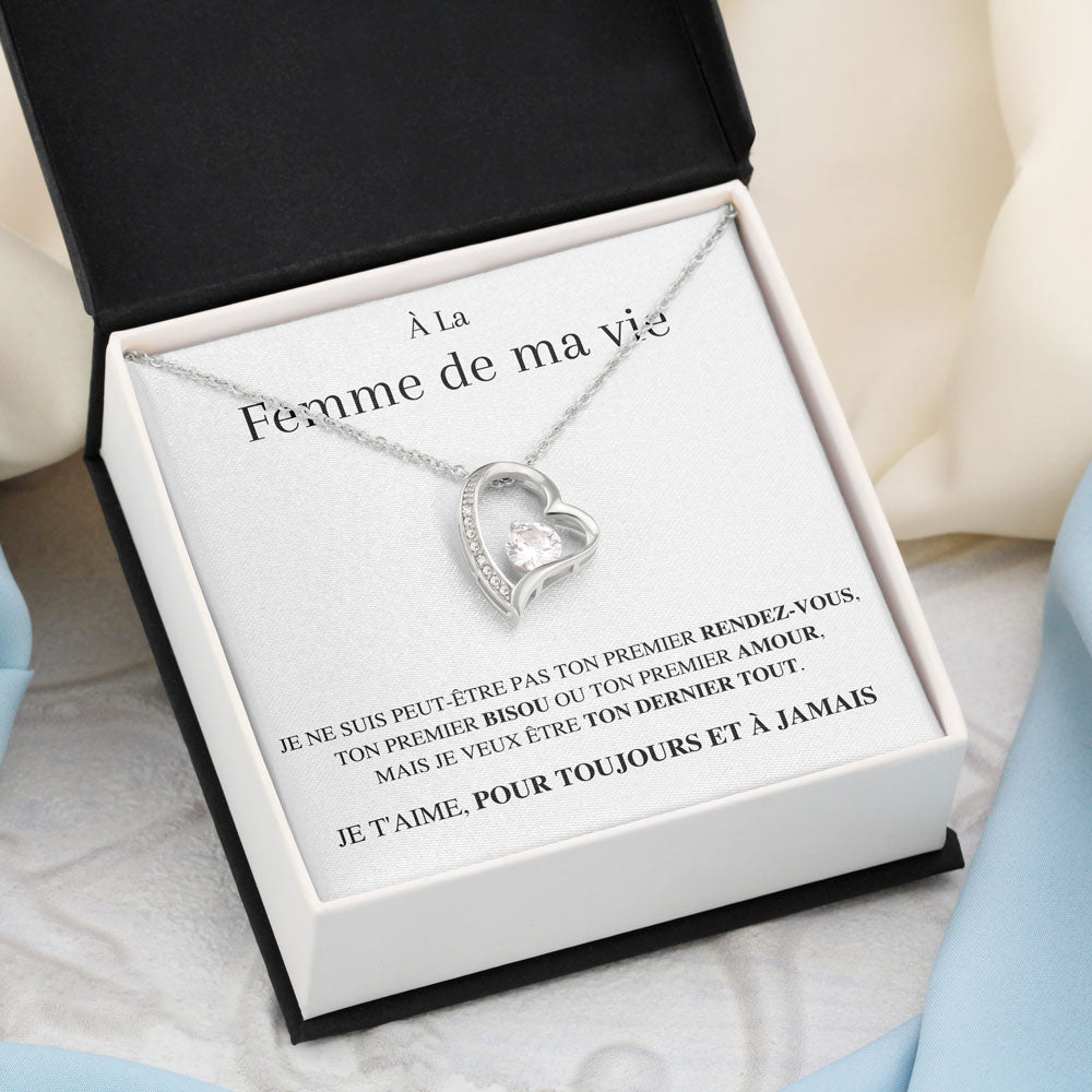 Collier Amour Éternel - À la femme de ma vie - Je t'aime, pour toujours...